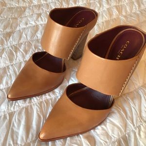 Coach leather block heel